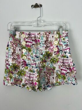 J. Crew Linen Blend City Harbor High Waist Sailor Shorts